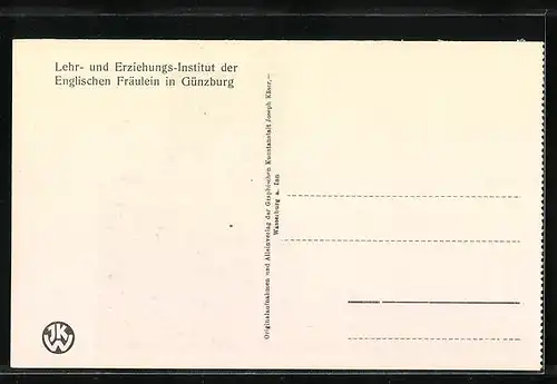 AK Günzburg, Lehr- und Erziehungsinstitut der Englischen Fräulein, Stiegenhaus im Klosteraltbau