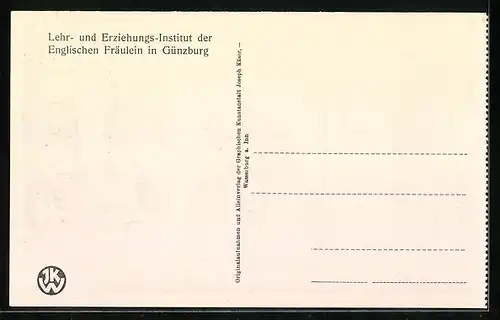 AK Günzburg, Lehr- und Erziehungsinstitut der Englischen Fräulein, Sprechzimmer mit Ofenpartie