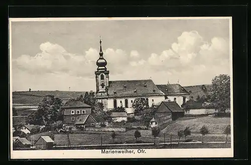 AK Marienweiher i. Ofr., Ortsansicht mit Kirche