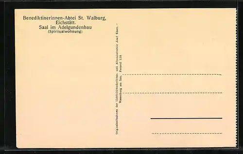 AK Eichstätt, Benediktiner-Abtei St. Walburg, Saal im Adelgundenbau