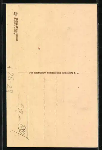 Steindruck-AK Rothenburg o. T., Klingentor mit Passanten