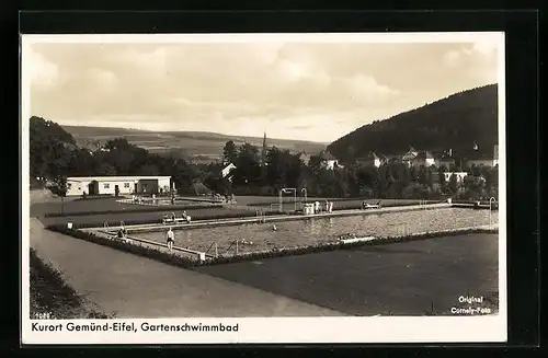 AK Gemünd /Eifel, Ansicht vom Gartenschwimmbad