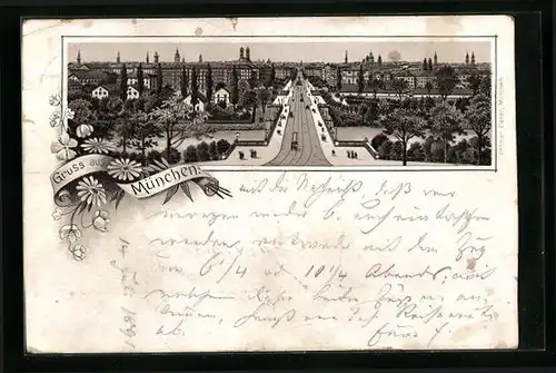 Lithographie München, Ausblick vom Maximilianeum