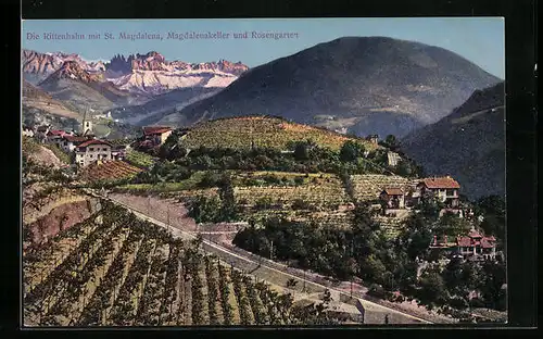 AK St. Magdalena, Die Ritterbahn, Rosengarten