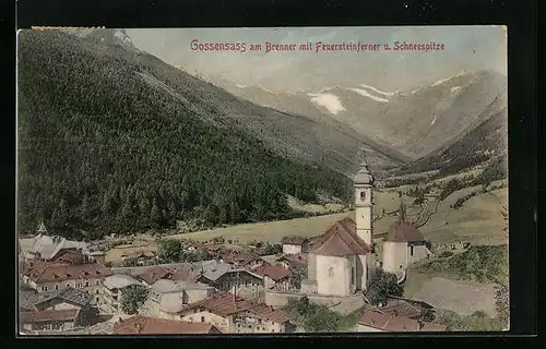 AK Gossensass /Brenner, Ort mit Feuersteinferner, Schneespitze