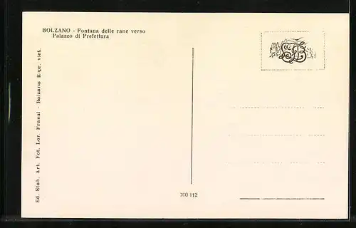AK Bolzano, Fontana delle rane verso Palazzo di Prefettura