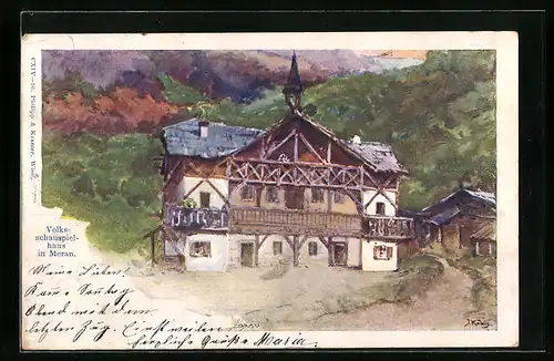 Künstler-AK Meran, Das Volksschauspielhaus