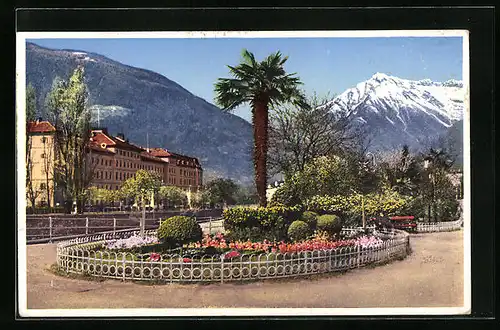 AK Merano, Passeggiata Pegina Elena col Grand Hotel Merano