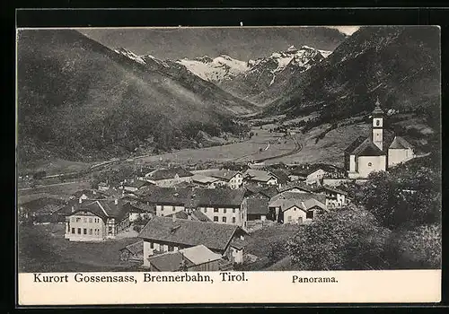 AK Gossensass, Panorama, die Brennerbahn