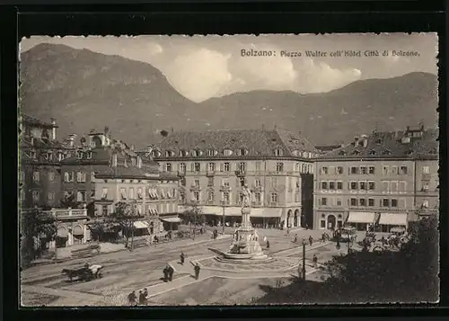 AK Bolzano, Piazza Walter coll' Hotel Città di Bolzano