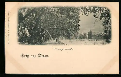 AK Meran, Partie an der Giselapromenade