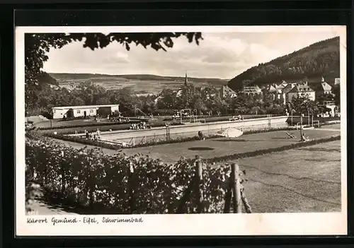 AK Gemünd / Eifel, Schwimmbad an einem Sommertag