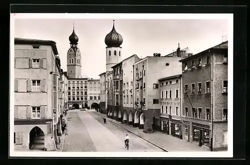 AK Rosenheim, Heilig-Geist-Strasse aus der Vogelschau