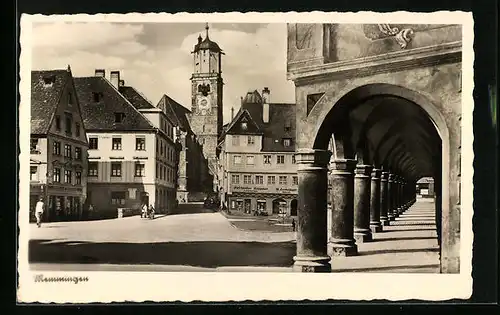 AK Memmingen, Strassenpartie mit Geschäften