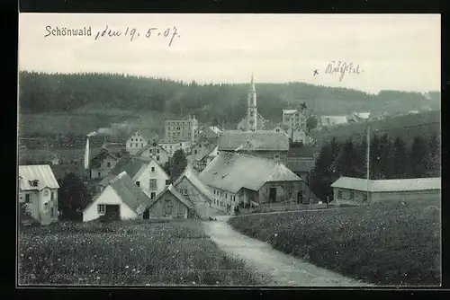AK Schönwald, Teilansicht mit Kirche
