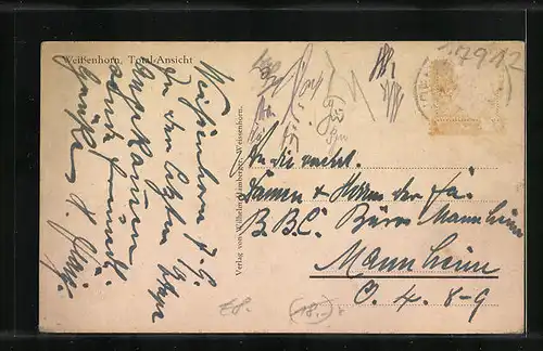 AK Weissenhorn, Total-Ansicht mit Türmen