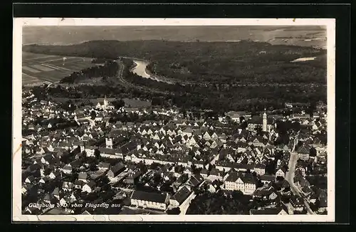 AK Günzburg a. Donau, Ortsansicht vom Flugzeug aus