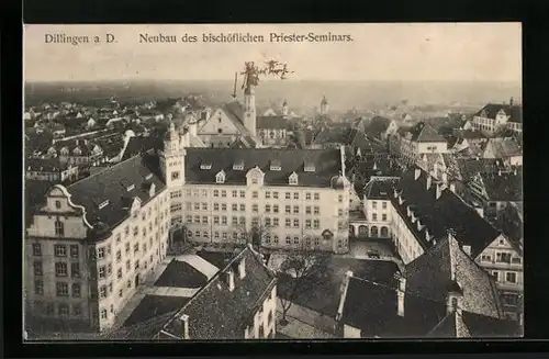 AK Dillingen, Bischöfl. Priester-Seminar aus der Vogelschau