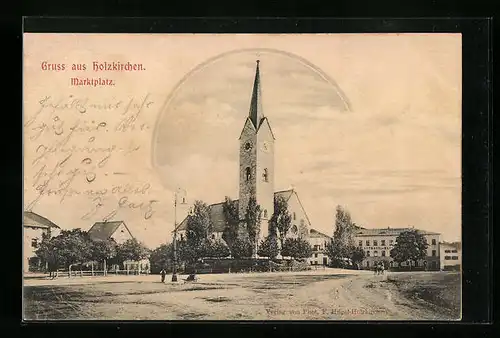 AK Holzkirchen, Marktplatz mit Kirche