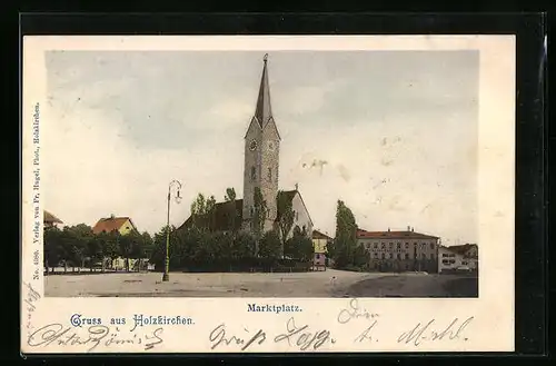 AK Holzkirchen, Marktplatz mit Kirche