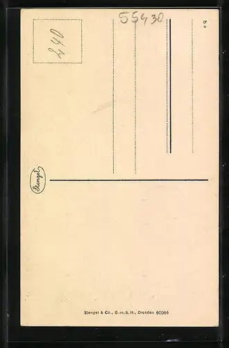 AK Oberwesel, Marktplatz mit der Schönburg