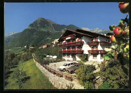 AK Dorf Tirol bei Meran, Hotel Marini, An der Falknerpromenade