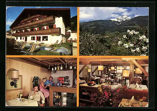 AK Schenna bei Meran, Hotel Pension Hirzer, Ifingerstrasse 5, Innenansichten