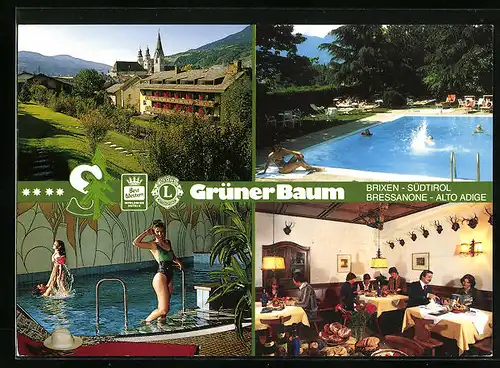 AK Brixen /Südtirol, Hotel Grüner Baum, Bes. Fam. Stremitzer, Pool