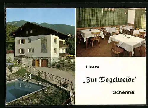 AK Schenna /Meran, Hotel Haus Zur Vogelweide, Pool, Innenschau