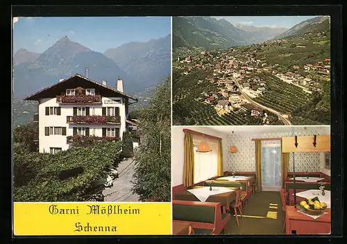 AK Schenna /Meran, Hotel Garni Mösslheim, Ortsansicht, Innenschau