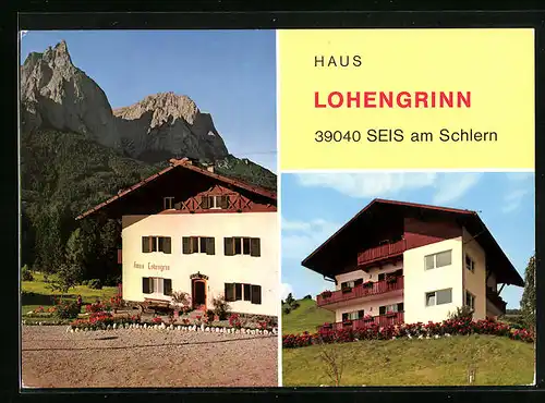 AK Seis am Schlern /Bozen, Hotel Haus Lohengrin, Haus vorm Berg