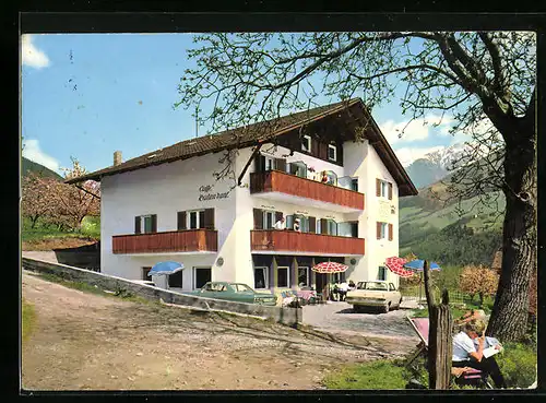 AK Dorf Tirol, Pension Krone, Haus mit Gästen, Liegewiese