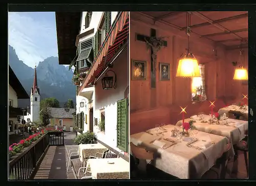 AK Seis am Schlern, Gasthof Schwarzer Adler, Laurinstrasse 7, Innenschau