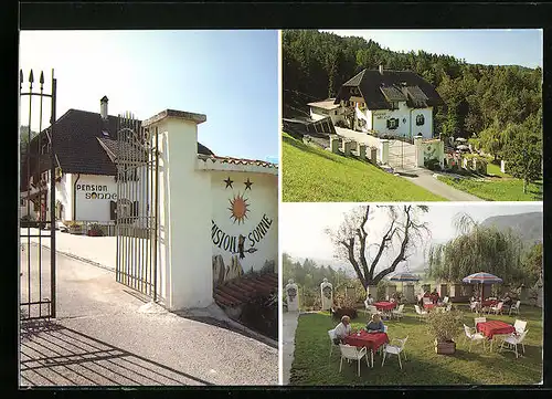 AK Seis am Schlern, Pension Sonne mit Gartenterrasse