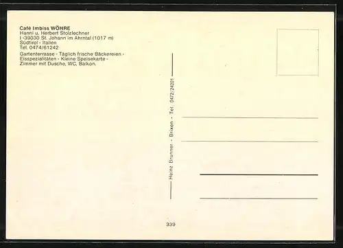 AK St. Johann /Ahrntal, Café Wöhre, Haus mit Gartenterrasse