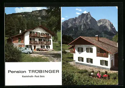 AK Seis /Kastelruth, Pension Tröbinger, St. Valentin 22/1