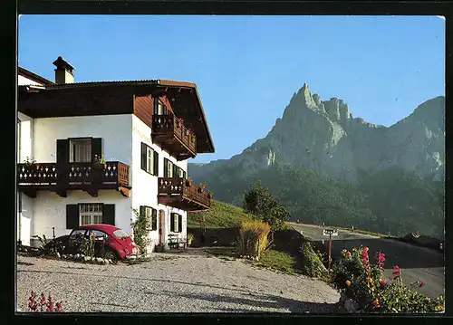 AK Kastelruth /Bozen, Pension Haus Alpengruss, Bergpanorama