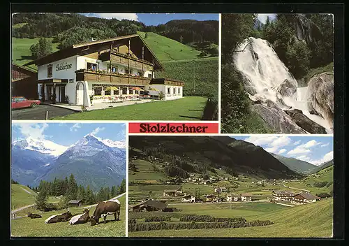 AK St. Jakob /Ahrntal, Pension Stolzlechner, Wafferfall, Ortsansicht