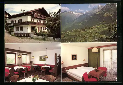 AK Dorf Tirol bei Meran, Pension Haus Juval, Ortsansicht