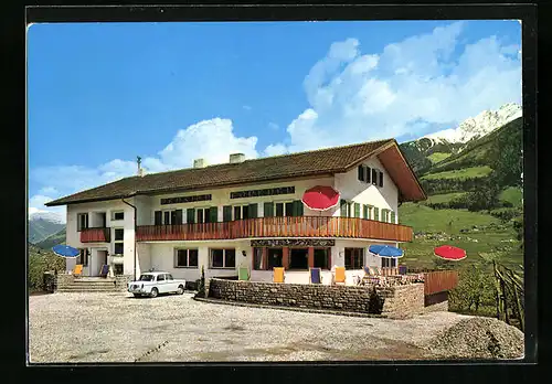 AK Dorf Tirol bei Meran, Pension Forcher mit Parkplatz