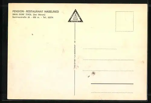 AK Dorf Tirol bei Meran, Pension Restaurant Haselried