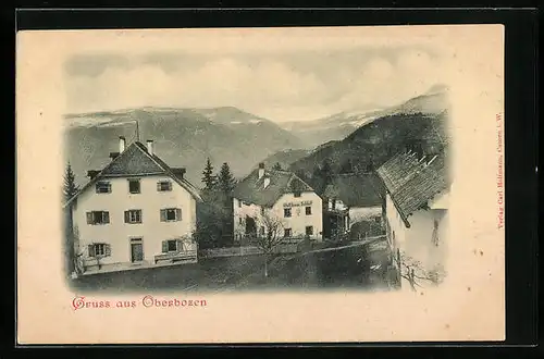 AK Oberbozen, Gasthaus Schluff und weitere Häuser