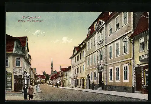 AK Heiligenstadt, Untere Wilhelmstrasse mit Geschäft Heinrich Rust