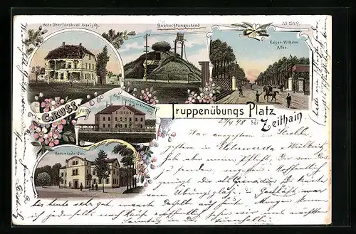 Lithographie Zeithain, Truppenübungsplatz, Alte Oberförsterei Gorisch