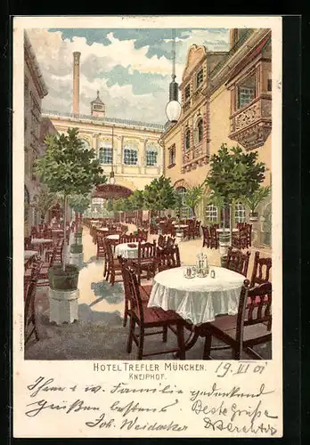 Lithographie München, Hotel Trefler, Kneiphof