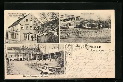 AK Cladow a. Havel, Gasthaus Helgoland, Segeler`s Heim, Garten-Restaurant Helgoland