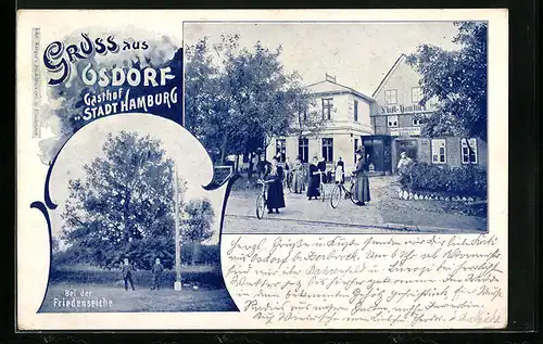 AK Osdorf, Gasthof Stadt Hamburg, Friedenseiche