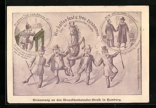 AK Hamburg, Erinnerung an den Droschkenkutscher-Streik