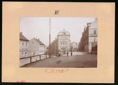 Fotografie Brück & Sohn Meissen, Ansicht Schmölln, Schulstrasse & Hohestrasse mit Eckhaus