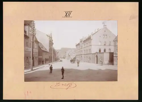 Fotografie Brück & Sohn Meissen, Ansicht Schmölln, Amtsgericht & Gasthof zu den drei Schwanen